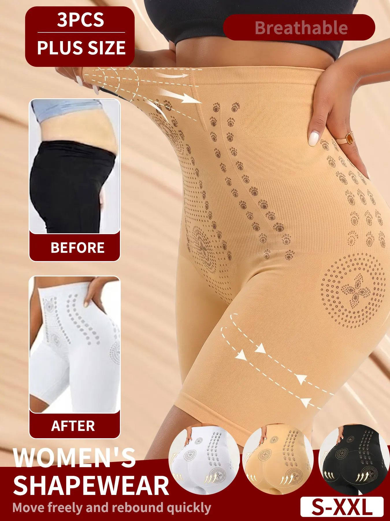 .High Waist Shaping Panties Tummy Control Panties Waist Trainer Body Shaper Slimming Butt Lifter Panty Shorts Women Seamless Underwear Shapewear