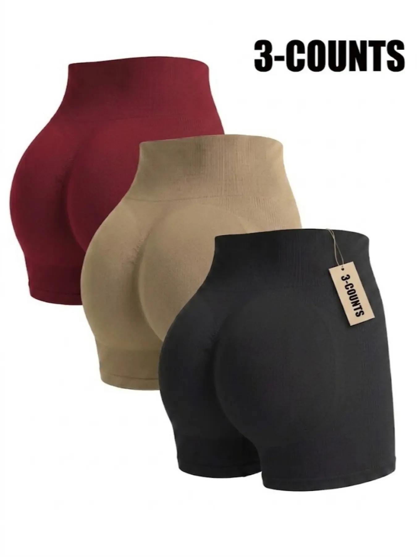 Seamless Shorts for Women, 3 Pack Invisable Scrunch Butt Lifting Gym Seamless Booty Biker Shorts, Breathable Comfortable High Stretch Skinny Shorts, Gym Shorts, athletic wear shorts, athleisure shorts, Ladies Sportswear for Indoor Outdoor Wear