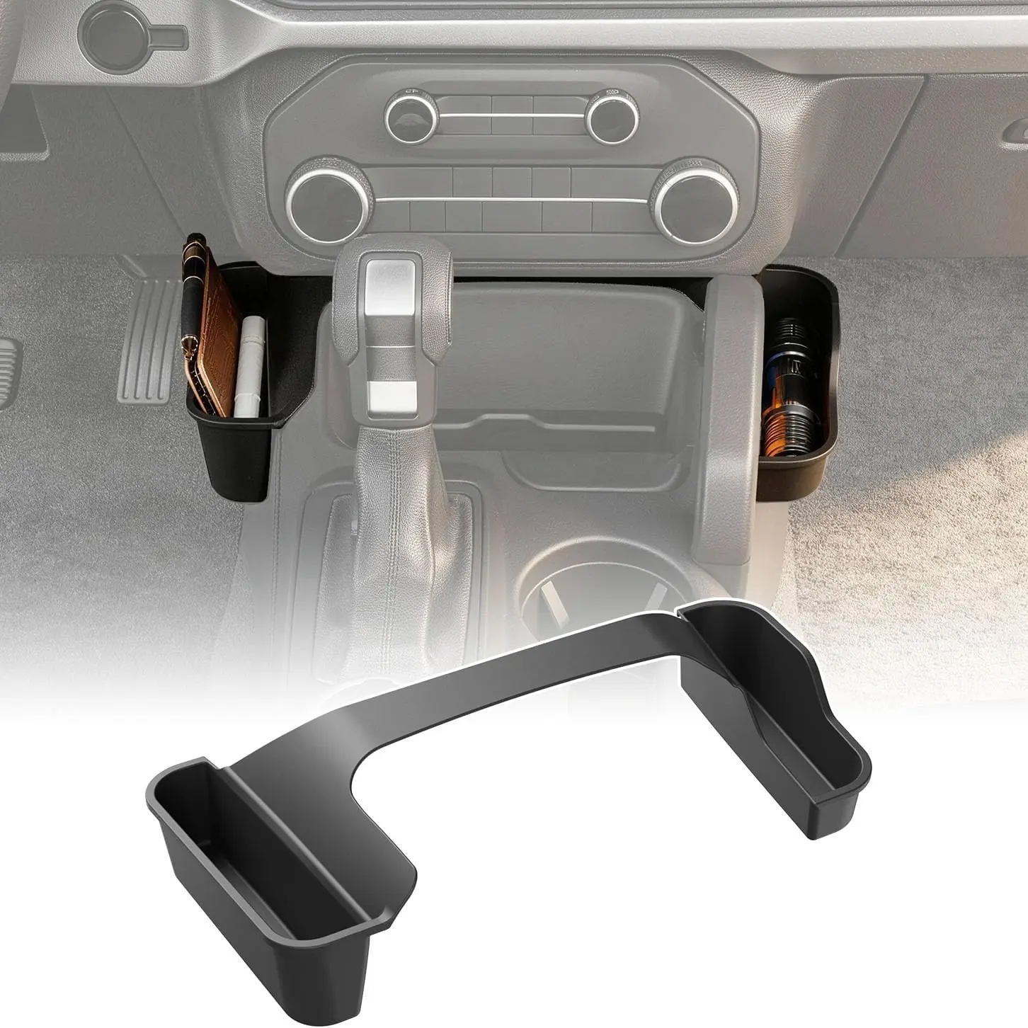 Central Control Console Gear Shifter Storage Box Tray for Ford Bronco 2021-2026, Side Storage Organizer, Matte Interior Accessory, Car Interior Storage