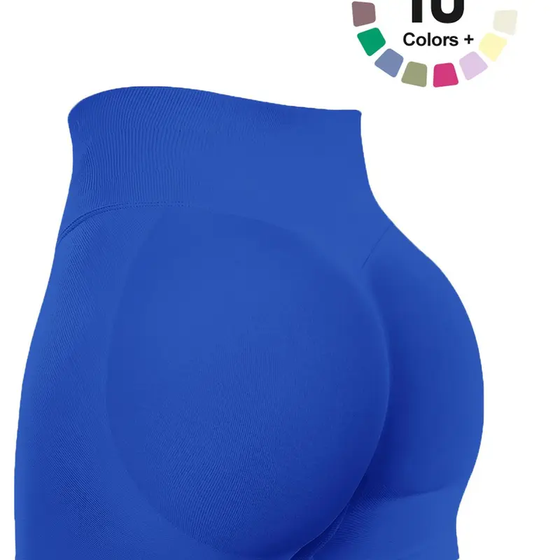 Women's Solid Ruched High Waist Sports Shorts, Breathable Comfortable Seamless Skinny Shorts, Ladies Athletic Wear Sportswear for Indoor Outdoor Wear, Outdoor Workout Shorts, Workout Clothes Women