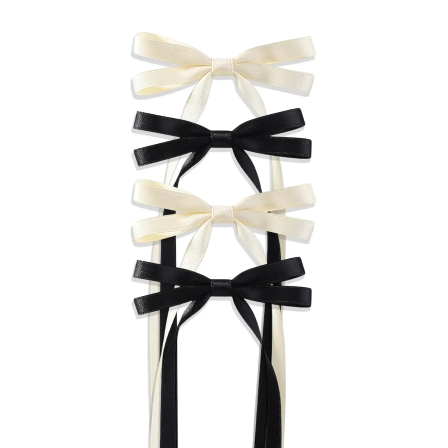 4 count Hair Bows for Women Exquisite Bow Claw Clip Long Tail Ribbons Bowknot Hair Barrettes Cute Bow Hair Accessories Holiday Party Headdress Hairpin for Thick Hair and Thin Hair Styling Decoration