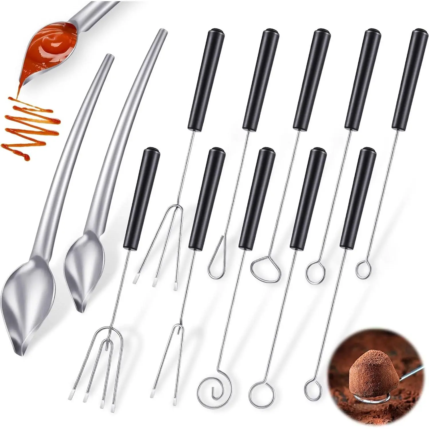12 Pcs Candy Dipping Tools, Chocolate Dipping Forks Spoons Set
