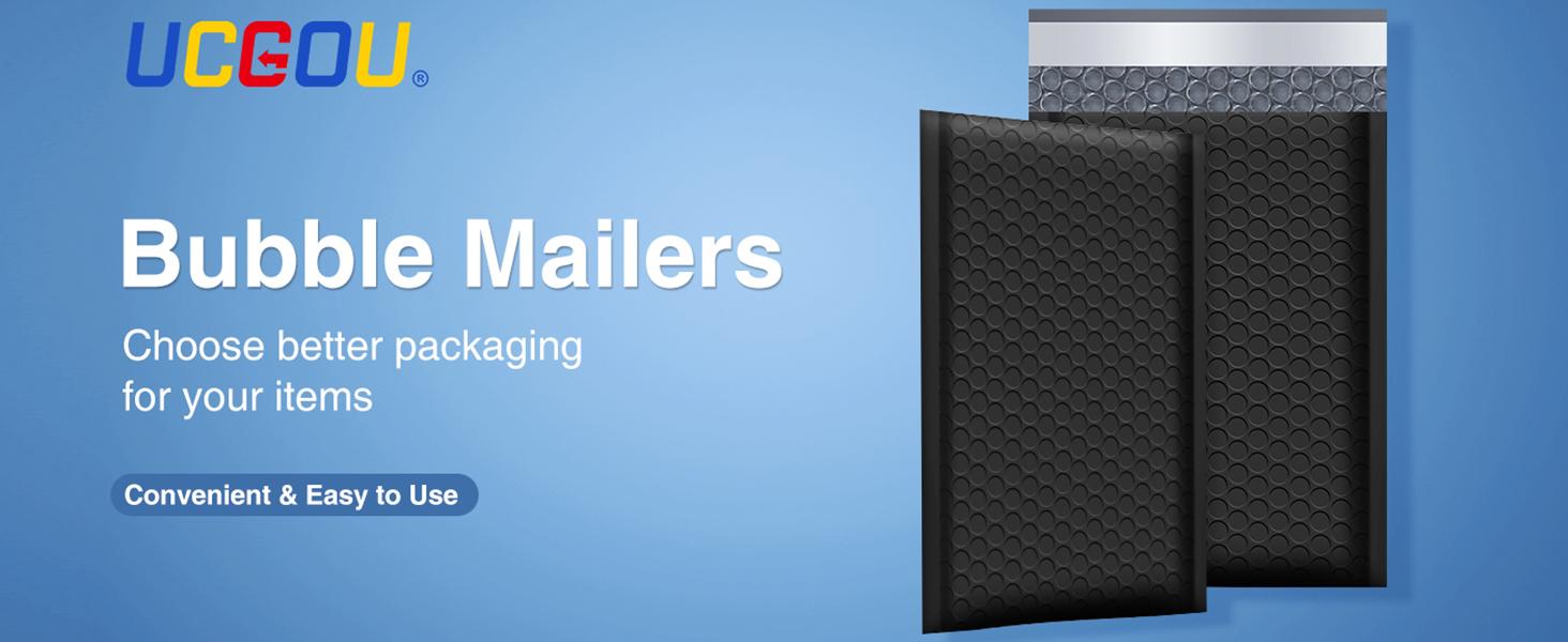 Bubble Mailers 8.5x12 Inch Black 25 Pack Usable Size 8.5x11 Poly Padded Envelopes #2 Medium Mailing Opaque Packaging Postal Self Seal Waterproof Boutique Shipping Bags for Clothes Makeup