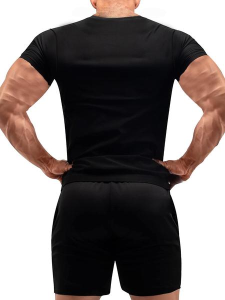 Sauna Sweat Suits Shirt Waist Trainer for Men, Compression Vest for Workout and Gym, Short Sleeve Sweat Enhancer for All Seasons, Sports Sauna Top