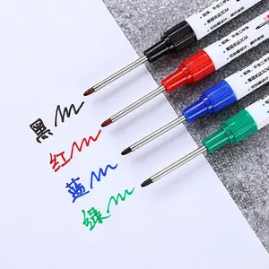 4 count Multi-Purpose Deep Hole Marker Pens, nib Marker,Long Nose Markers  Colorful Carpenter Pens for Bathroom  Decoration Construction Pens Woodworking Decoration, Red Black Blue Green