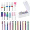 Nail Art Drill Bits with Storage Display Box, 30pcs Carbide Tungsten Grinding Head Set, Professional Manicure Gel Polish Remover Tool, Diy Manicure Supplies