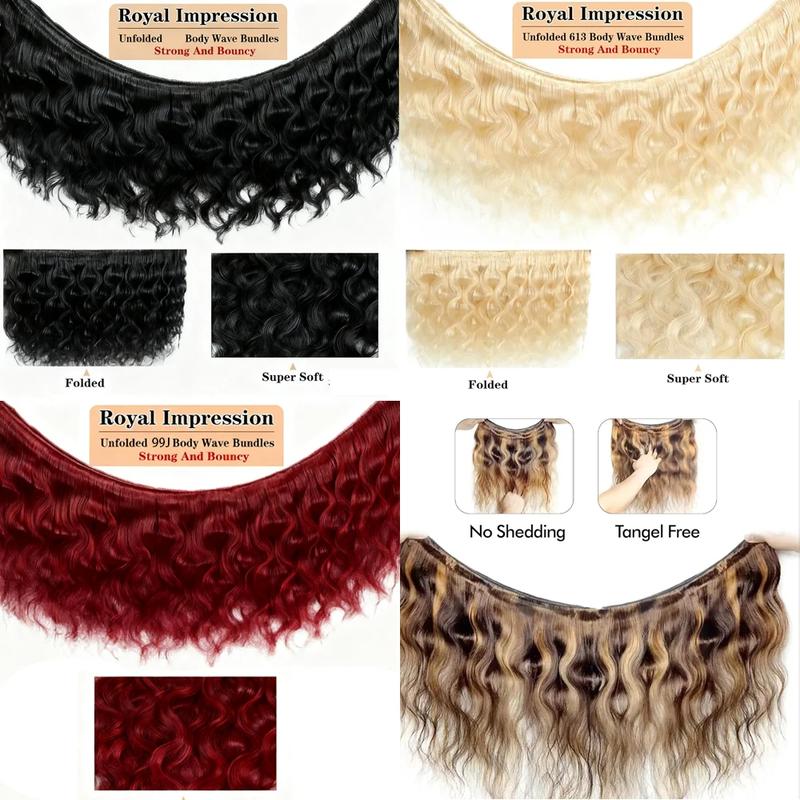 3/4 Bundles With Closure Body Wave Highlight Burgundy 99J Human Hair 4x4 Lace Front With 3 Bundles Brazilian Hair For Women