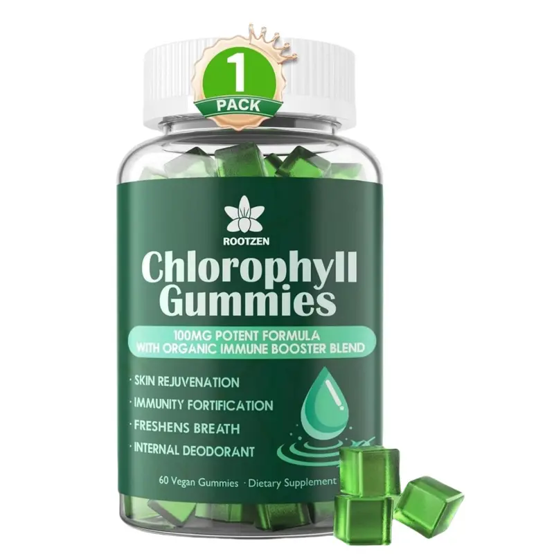 Natural Chlorophyll Gummies with Multivitamins, Zinc | Metabolism Supplements Vitamins for women - Natural Deodorant and Detox - Gut Support | Healthcare Supplement - Vegan, Non-GMO, and Gluten Free Formula