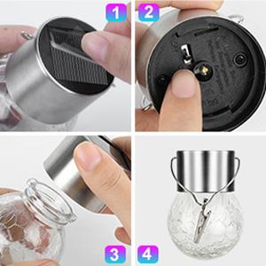 12Pack Outdoor Hanging Solar Lights - Cracked Glass Solar Lights Waterproof LED Decorative Ball Lights Tree Solar Powered Globe Lights with Hook for Garden Yard Fence Christmas Decoration