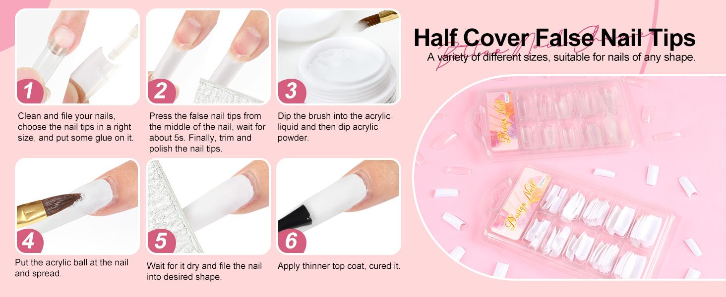 Acrylic Nail Kit for Beginners with Everything Professional Nails Kit Acrylic Set with Drill and U V Light Glitter Powder Decorations Rhinstones DIY Gifts for Women