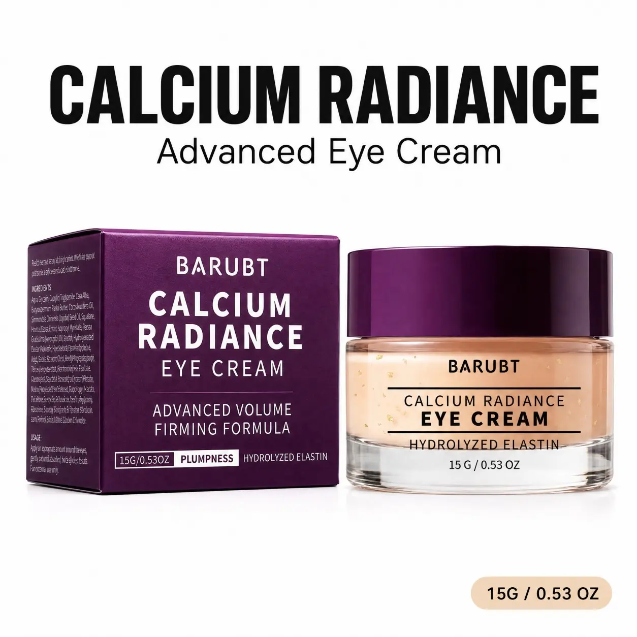 Calcium Infused Eye Cream, Hydrating Moisturizing Under Eye Cream, Smooth Fine Lines Anti‑Aging Eye Skin Care for Dry Eye Area