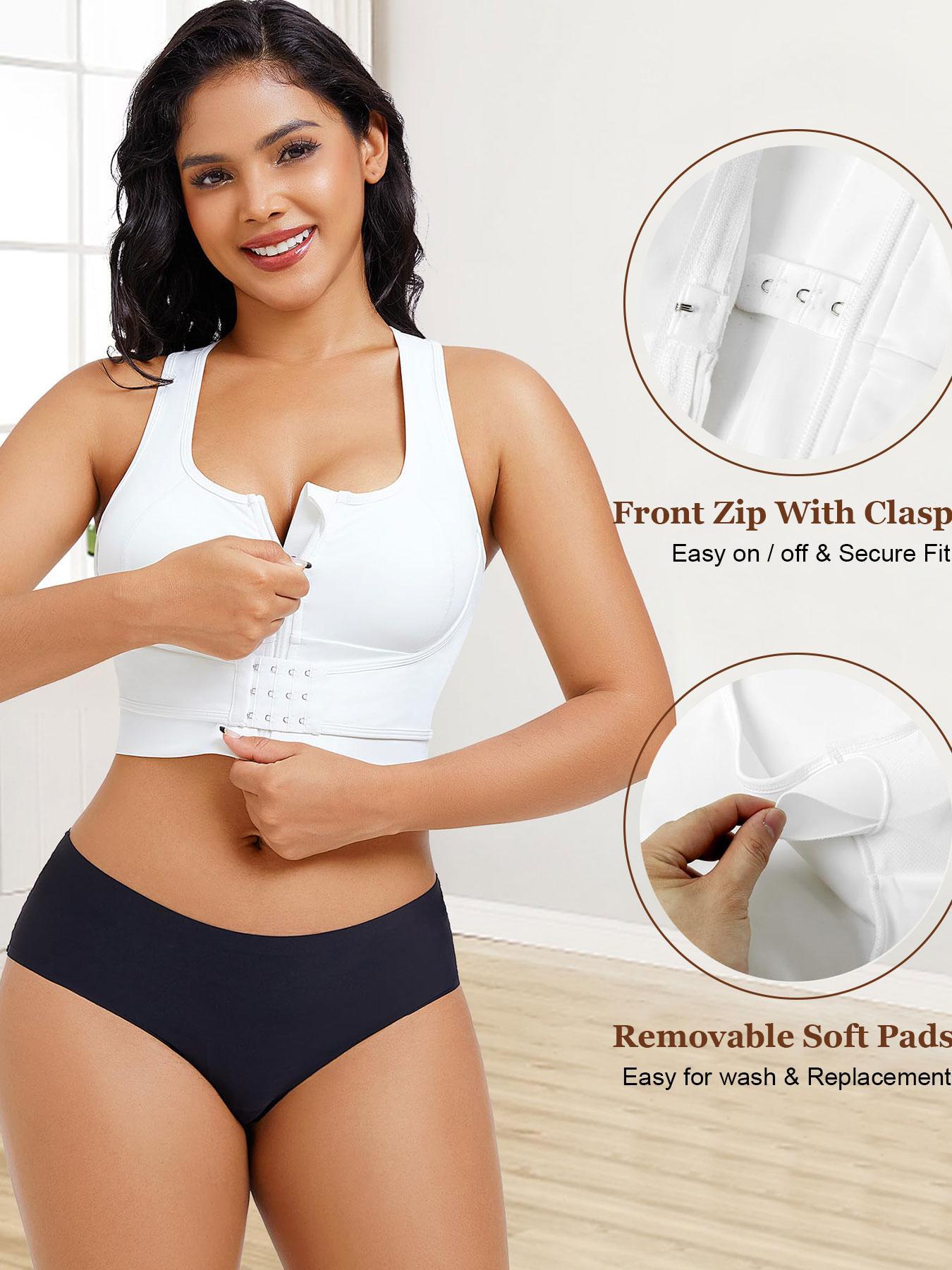 1 Women's Yoga Shapewear Bra Tank Top, Medium to High Impact Support Bra Top with Underbust Support Panel for Stability