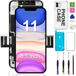 6.1 inch iPhone 11 Screen Replacement 3D Touch LCD Display Digitizer Assembly with Phone Case and Full Repair Tools Kit Compatible with A2111 A2223 A2221