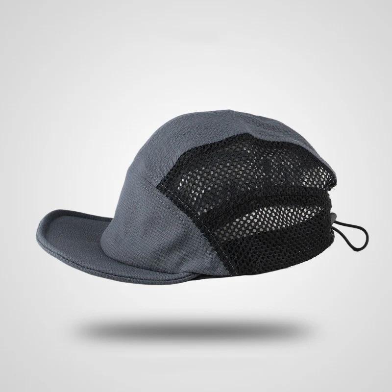 Korean Style Quick-dry Mesh Baseball Caps Men Women Soft Short Brim Breathable Snapback 5 Panel Hat Outdoor Camping Fishing Hats