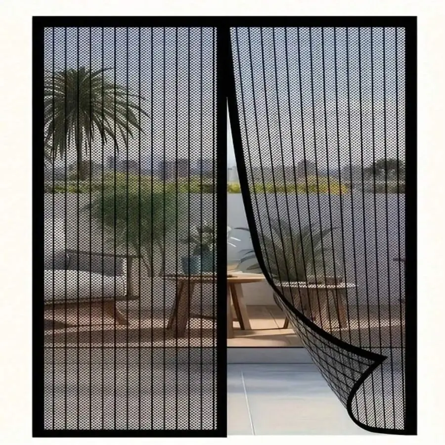 1pc Easily Installed Magnetic Screen Door - Keeps Bugs Out, Lets Fresh Air In | Heavy Duty Mesh Curtain Self-Sealing For All Seasons | Ideal For Bedroom And Home Decor, Hands-Free, Room Divider, Easy Installation, Bug Protection, Magnetic Closure