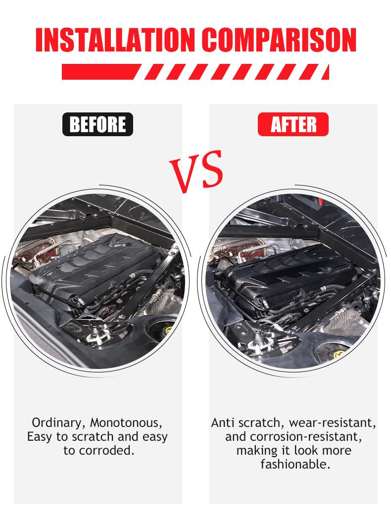 2-Piece Aluminum Alloy Black/Blue/Yellow/Red Car Hood Side Logo Decorative Stickers for 2020+ Corvette C8