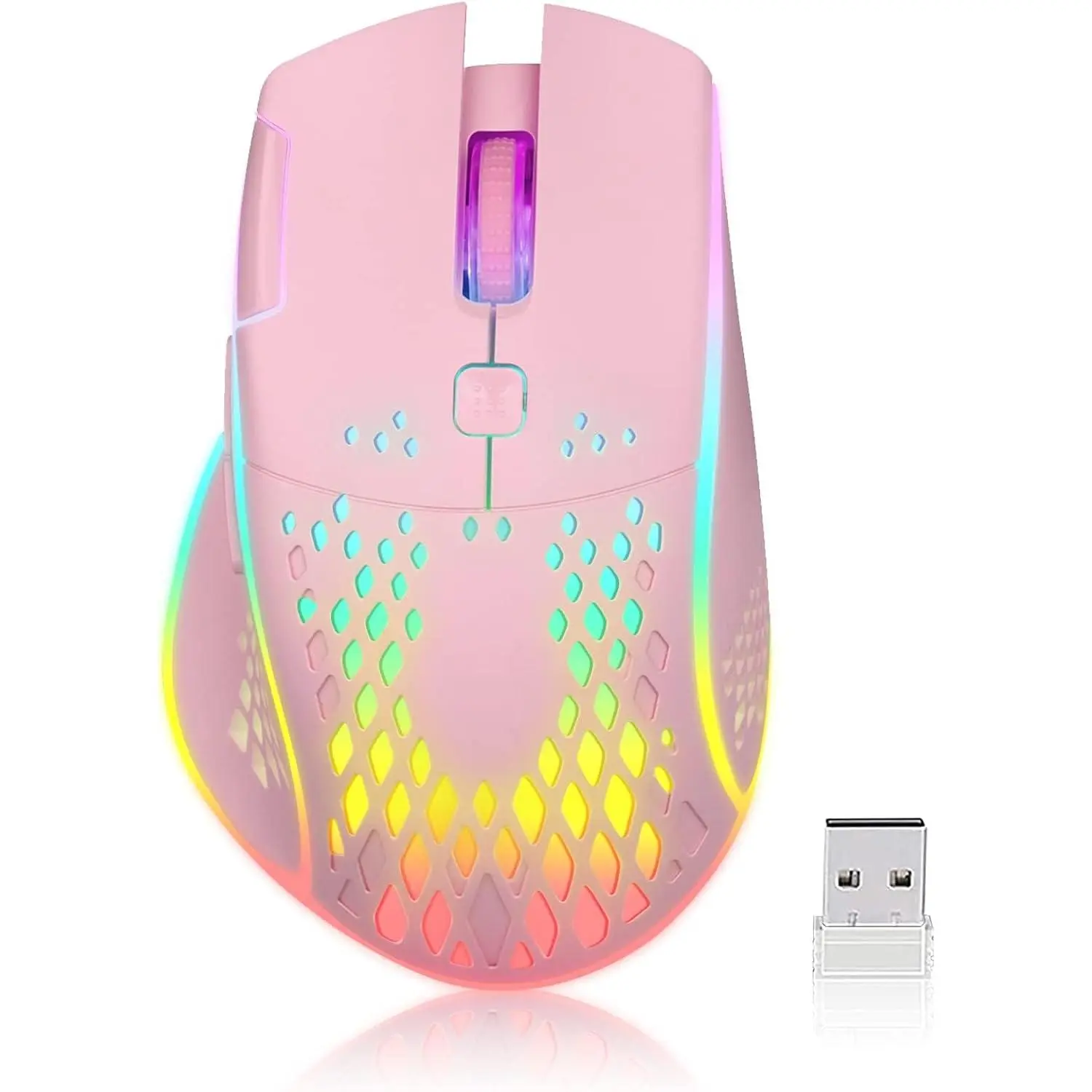 Gaming , C30 Silent Click  Rechargeable Gaming  with Double-Click Key and Colorful LED Lights, 3 Level Adjustable DPI, 400mah  for Gaming and Working