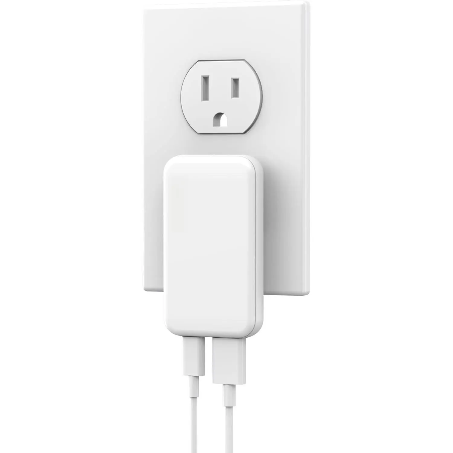 20W USB-C PD Portable Charger - Ultra-Thin Compact Flat Synthetic 2-Port Wall Charger with PD 3.0 Fast & QC 3.0 Compatibility for iPhone 15/15 Pro/14/14 Pro/13/13 Pro/12/12 Pro, Pixel 8/8 Pro
