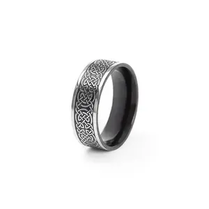 Nordic Odin Solomon Knot Totem Rings for Men – Stainless Steel Bold Statement Band, Viking Heirloom Signet Finger Jewelry