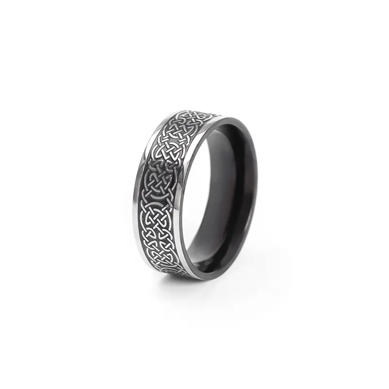 Nordic Odin Solomon Knot Totem Rings for Men – Stainless Steel Bold Statement Band, Viking Heirloom Signet Finger Jewelry