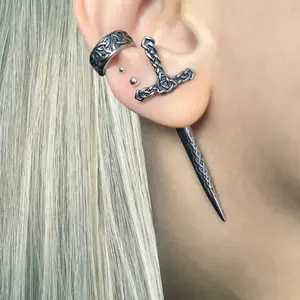 Gothic Retro Women's Sword Earrings Creative Cross Dagger Ear Accessories