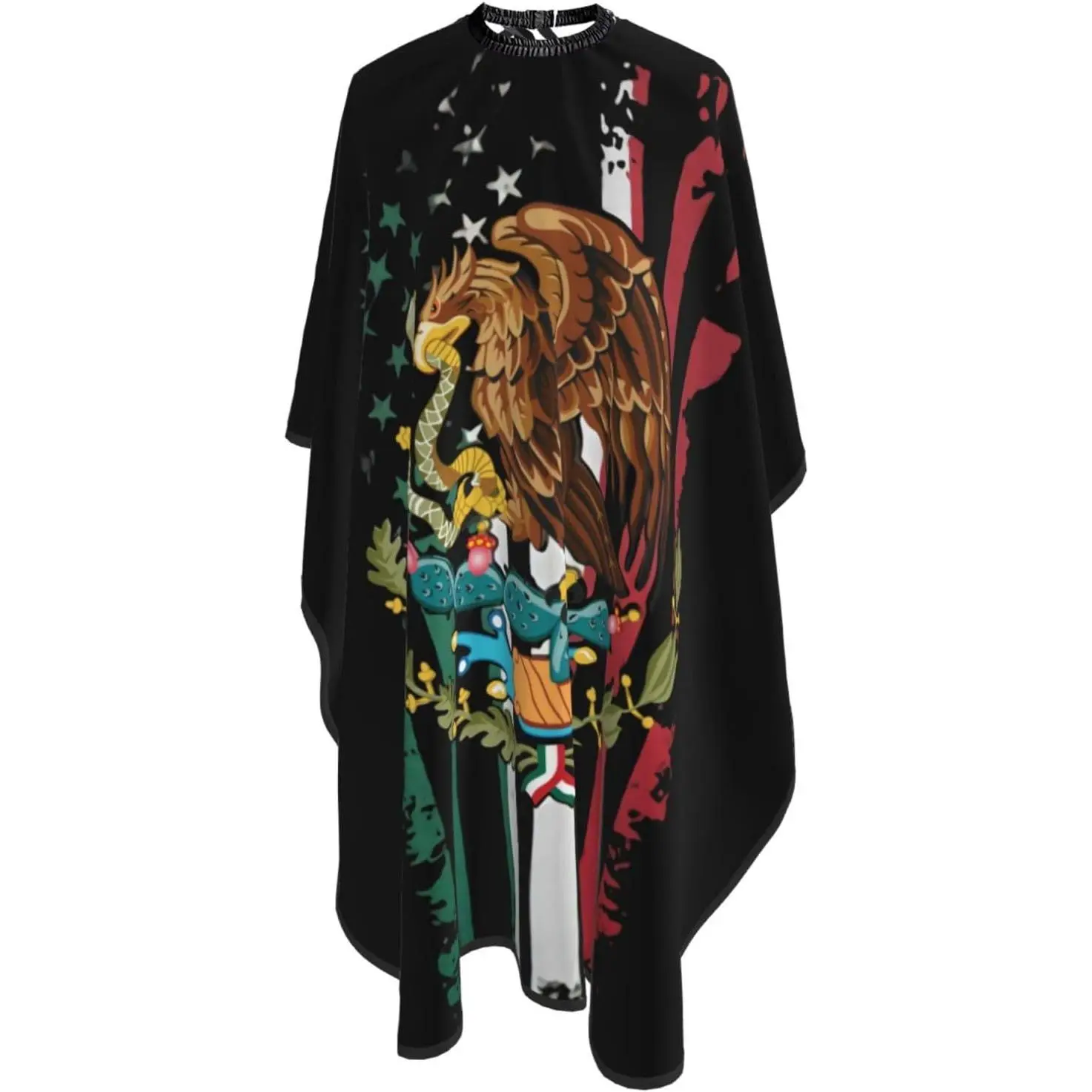 Mexican Flag Professional Hairdressing Cape - Smooth, Lightweight, Elastic, Full Coverage Haircare Apron, Waterproof, Adjustable Snap Closure, 55inX66in for Hair Stylists, Home Use