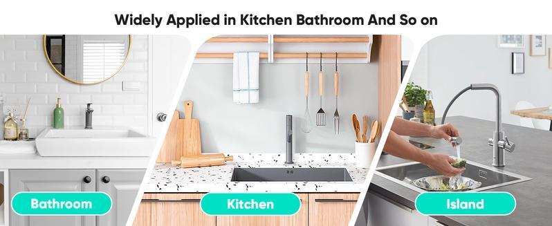 Kitchen Sink Faucet Mat, Silicone Folding Splash Guard, Draining Mat with Button Lock, Sink Faucet Protector, Sink Accessories for Kitchen