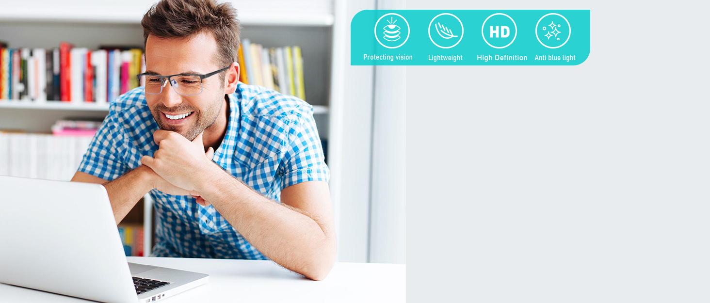 3-Pack Reading Glasses for Men, Lightweight Metal Half Frame Blue Light Blocking Computer Readers, Filter UV Ray/Computer Glare with Spring Hinge Eyeglasses(3PCS Black,+2.75)