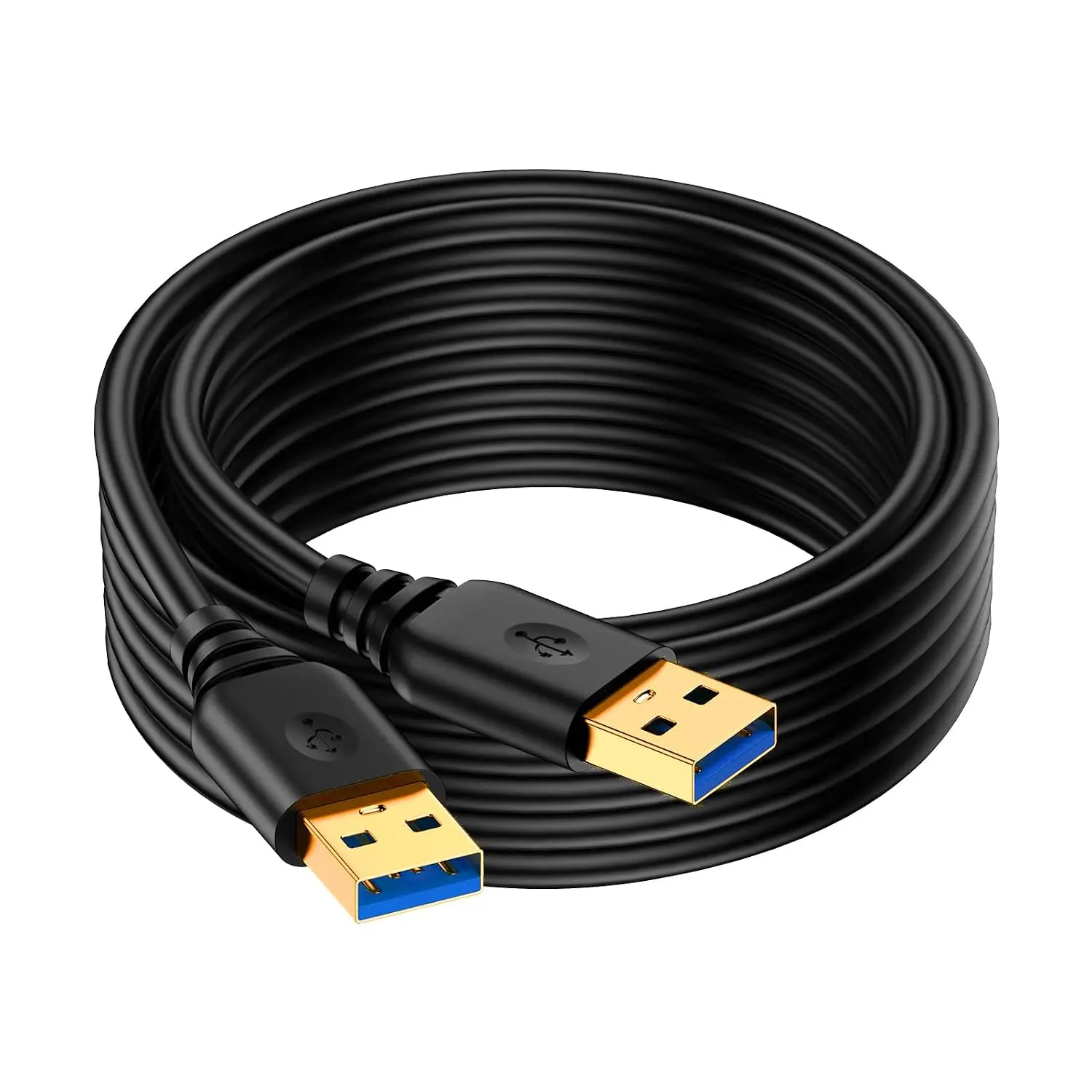 USB to USB , 6FT USB A To USB A  USB 3.0 Male to Male  Double Sided USBCord Type A Data Transfer for External Hard Drives Enclosures,Laptop Cooler,DVD Player,PC,Printer,Speaker,USBHub