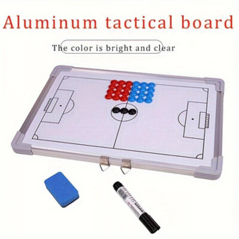 Soccer Tactical Board, Magnetic Coaching Strategy Clipboard, Football Training Match Wall-Mountable Dry Erase Coach's Play Chart with Magnets and Marker - Uncharged, 1pc
