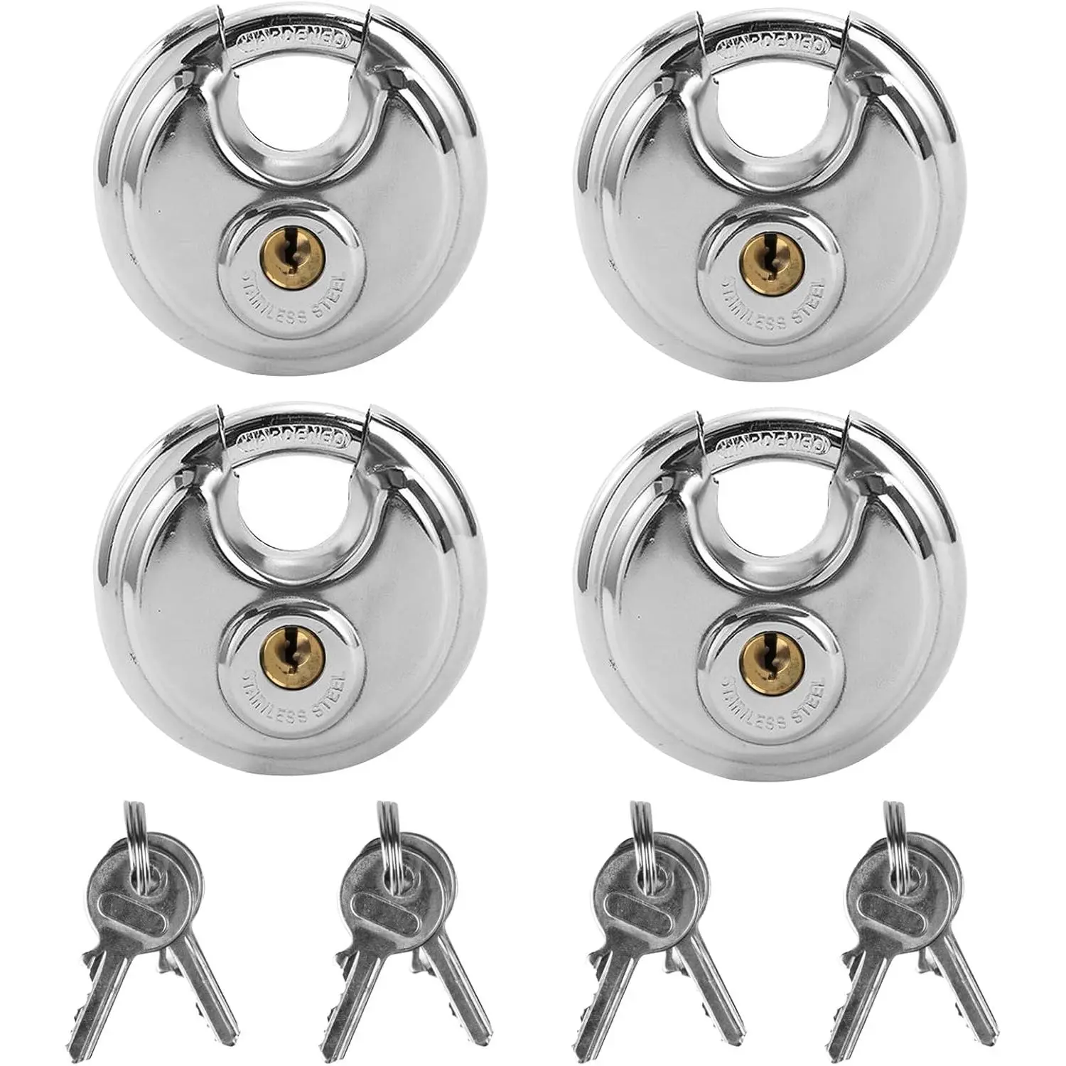 Disc Lock for Unit, 2-3/4" Keyed Padlocks,Stainless Discus Lock Duty, Waterproof Rustproof Round Locks with Keys for Unit ShedStorage Locker Locks with Keys