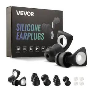 【DealsForYouDays】VEVOR Ear Plugs for Sleeping Noise Cancelling, NRR 25 dB Reusable High Noise Reduction Earplugs, Flexible Silicone Soft Earplug with 12 Ear Tips in M/ L, for Sleeping, Working, Studying Traveling