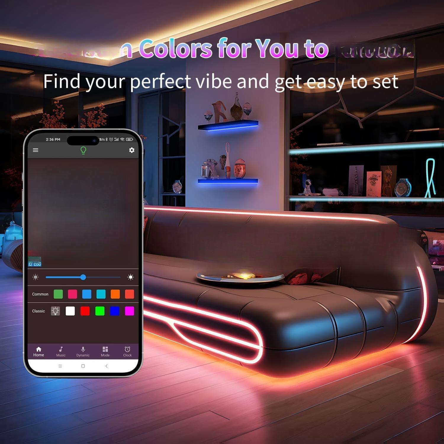 Led Lights for Bedroom 200FT(2 Rolls of 100ft), Music Sync Led Strip Lights with 60 Keys Remote and App Control, Color Changing RGB Led Lights for Room Kitchen Party Home Christmas Decoration Led Lights for Bedroom 200FT(2 Rolls of 100ft), Music Sync Led Strip Lights with 60 Keys Remote and App Control, Color Changing RGB Led Lights for Room Kitchen Party Home Christmas Decoration
