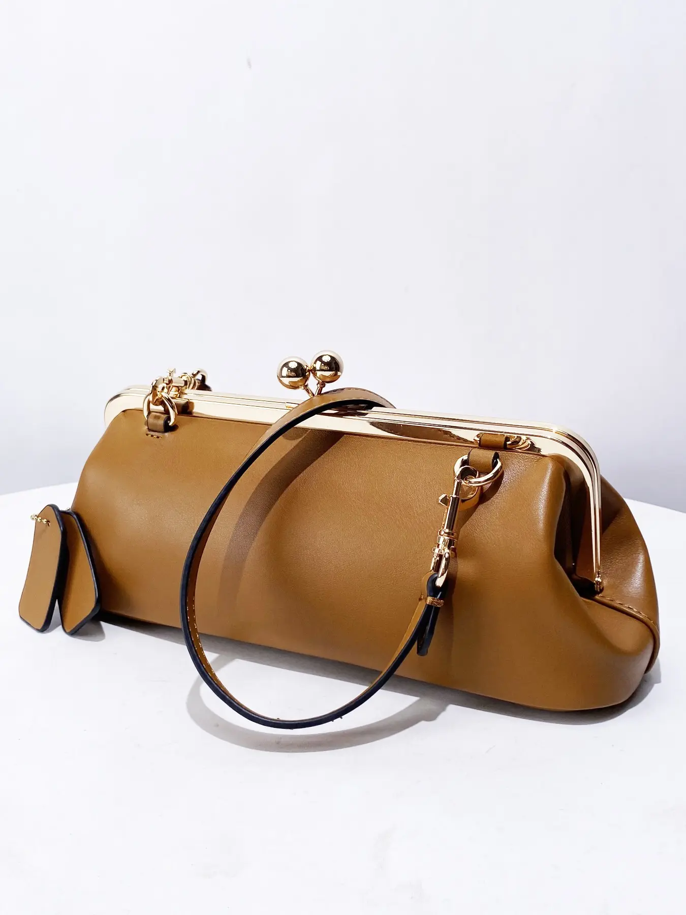 Classic Luxury Design Women's Wallet Handbag, Kisslock 30cm Frame Clip Bag, 2026 New Fashion Texture Shoulder Crossbody Bag, Crossbody Purses