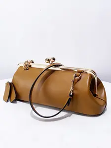 Classic Luxury Design Women's Wallet Handbag, Kisslock 30cm Frame Clip Bag, 2026 New Fashion Texture Shoulder Crossbody Bag, Crossbody Purses