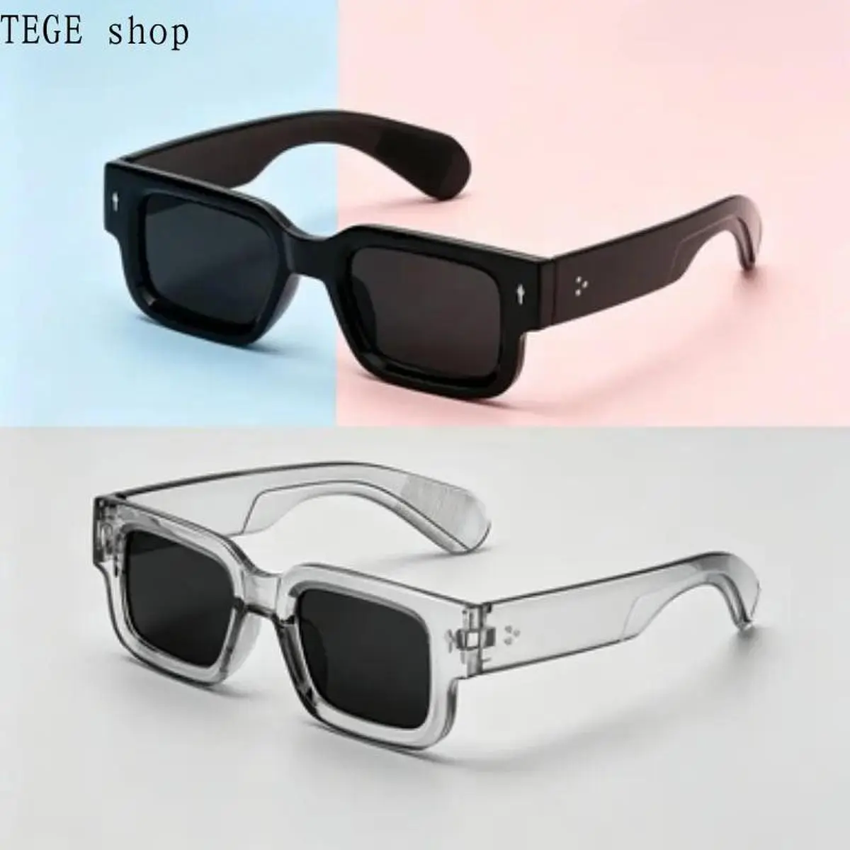 2026 2pcs Men's Classic Full-Frame Plastic Geometric Decor Modern Minimalist Sunglasses - Male Outdoor Wear Accessory, Suitable For Driving, Family Outings