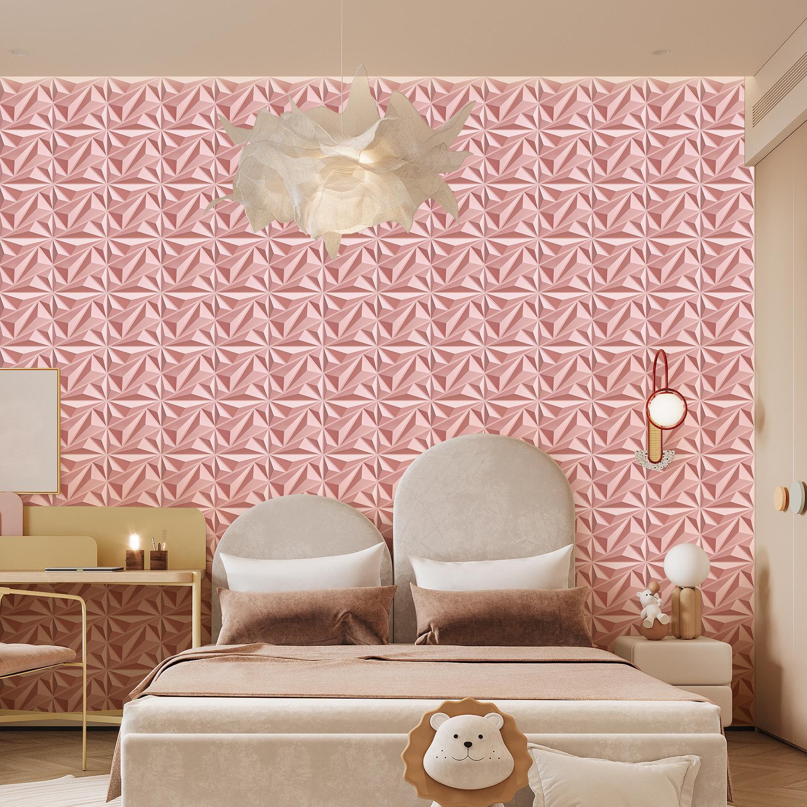 12/20/30PCS 3D Diamond Pattern Wall Panels, PVC Material 3D Wall Decorative Diamonds, Indoor Wall Decoration, 11.8x11.8 Inches, Includes Adhesive