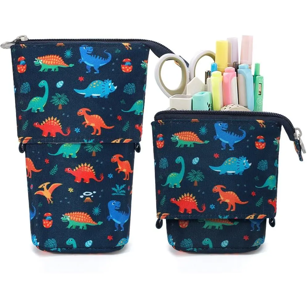 Cute Standing Pencil Case Pen Holder for , Pop Up Stand UP Bubble  Pen Organizer Kawaii Stationary for Christmas Holiday  Year Office (Dinosaur)
