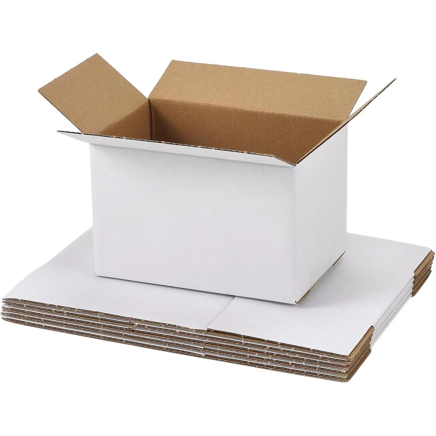 Women's Bra Accessories Cardboard Boxes, 6-Pack 6x4x4 in White Corrugated Mailers, Easy to Assemble, Lightweight, Easily Folded, Efficient Shipping, Reliable Item Protection for Small Businesses, Packing, Tape Application