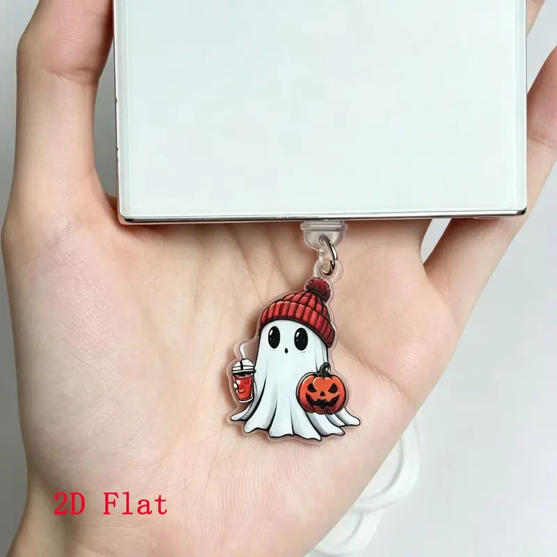 Cute Pumpkin Ghost Phone Dust Stopper Suitable for Type-C/Lightning Interface Accessories Phone Charm Phone Decoration Phone Accessory