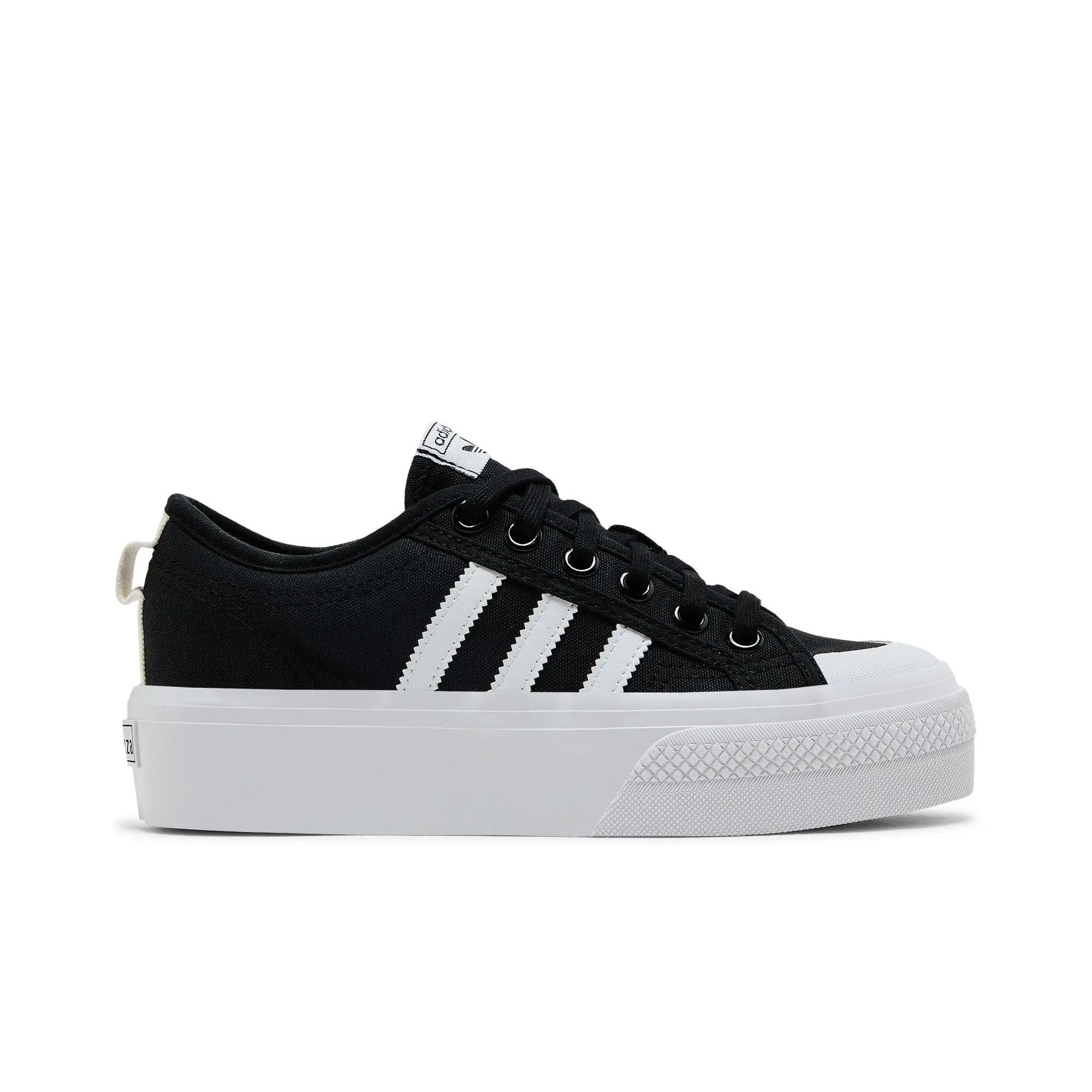 adidas Womens Nizza Platform 'Black' (women's sizes) Core Black/Footwear White/Footwear White sneakers FV5321
