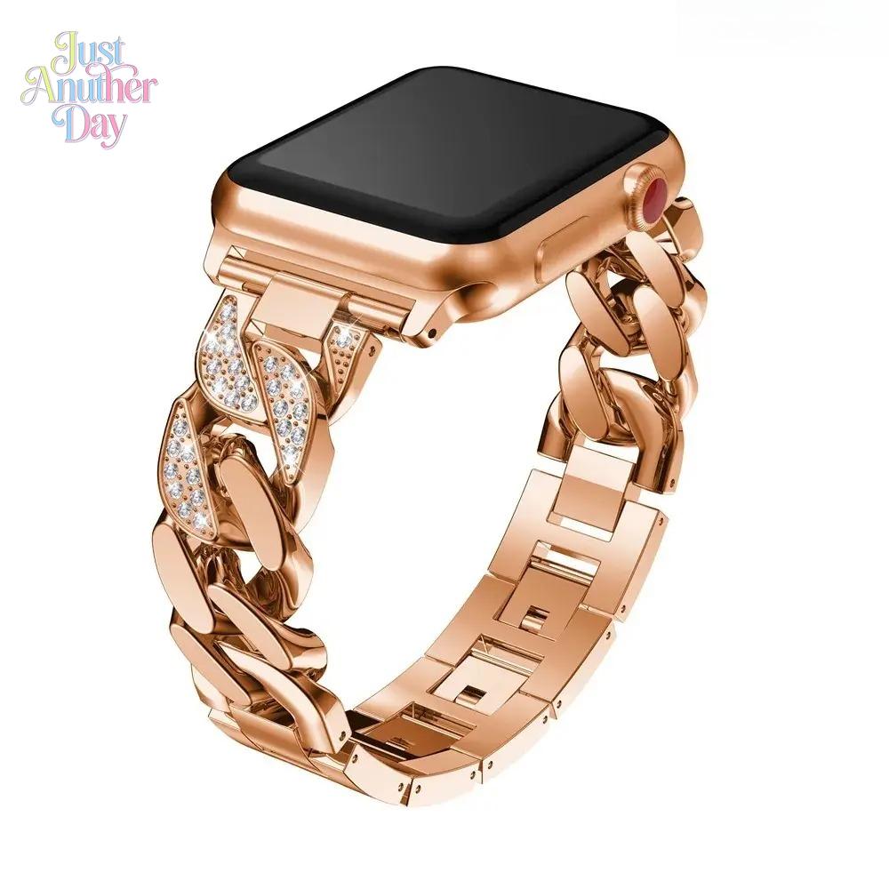 Diamond Link Apple Watch Band – Luxury Metal Strap Compatible with Series & Ultra (38–49mm)
