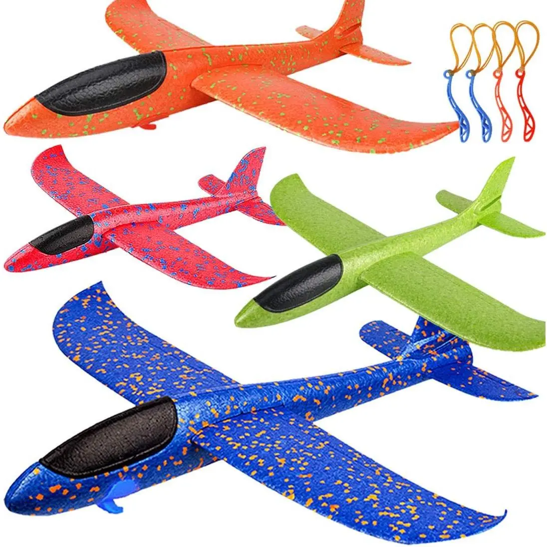 4 Pack Airplane Toys, Upgrade 17.5" Large Throwing Foam Plane, 2 Flight Mode Glider Plane, Flying Toy for Kids, Gifts for 3 4 5 6 7 Year Old Boy, Outdoor Sport Toys Birthday Party Favors Foam Airplanefidget toys