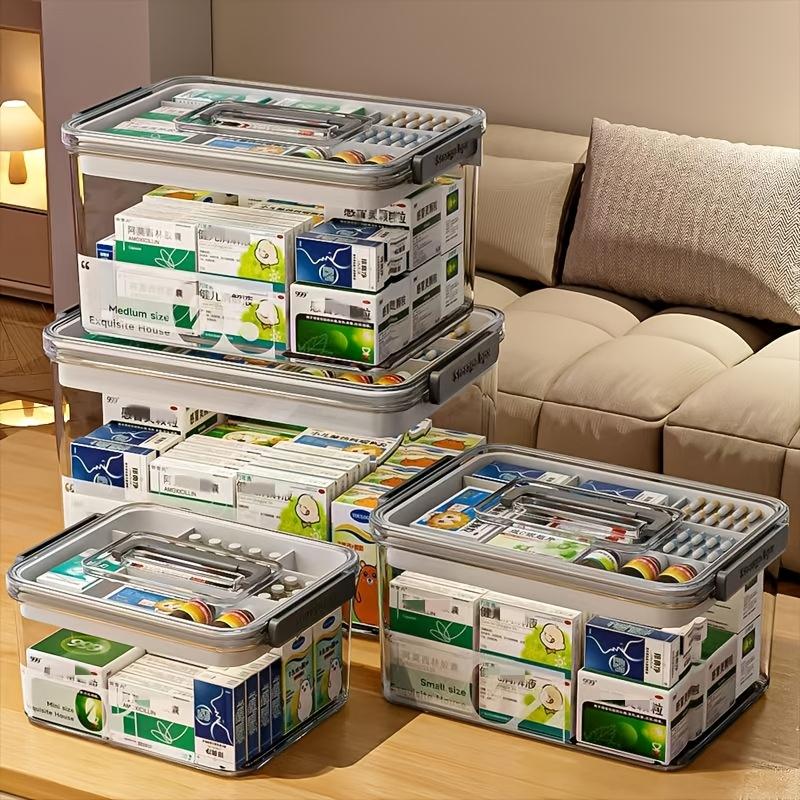 Storage Storage Box With Handle Multi-layer Design Capacity Plastic Storage Organizer Portable For Bedroom Bathroom Office Or Desk Storage Multiple Models Available