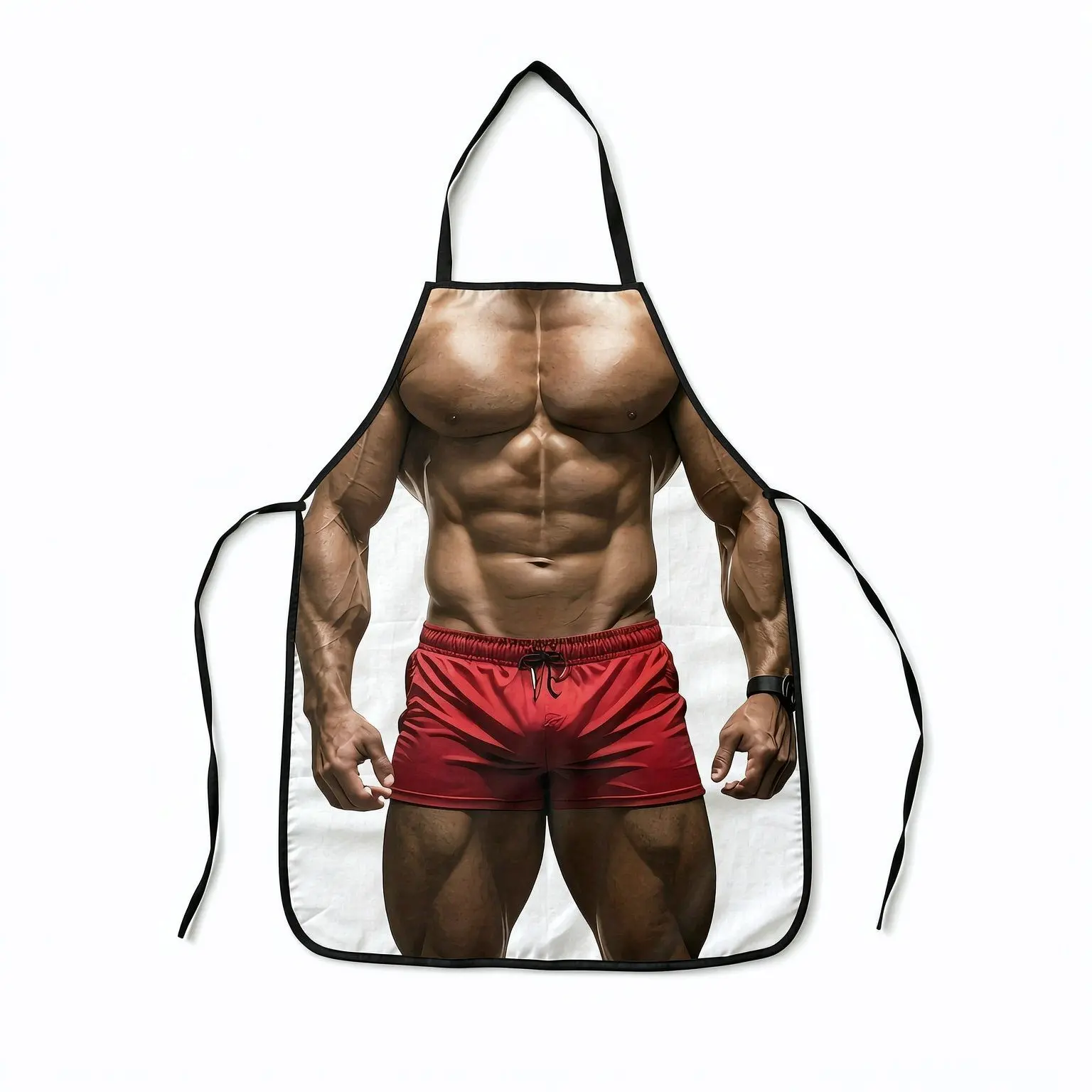 Funny Muscle Man Apron, Realistic Abdominal and Chest Print, Perfect for BBQ, Cooking, Parties, Funny Gifts for Husband, Boyfriend, Dad, Brother