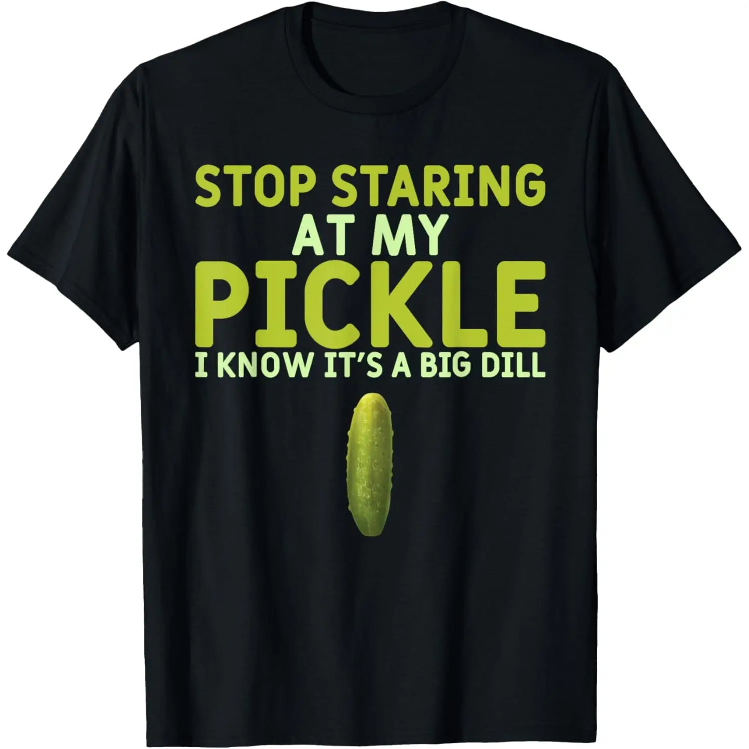 Men's Casual Day T-Shirt - Smooth, Breathable Fabric, Funny Pickle Print, Unisex Fit, Prints, Shortsleeve, Cotton, Graphic, Tops, Menswear