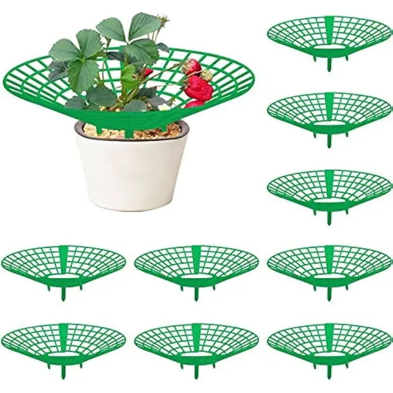 Green Strawberry Planting Stand With Three Stable Legs, Anti-Corrosion Fruit Support, Special Stand For Potted Strawberries, Fruit Support To Prevent Contact With The Ground