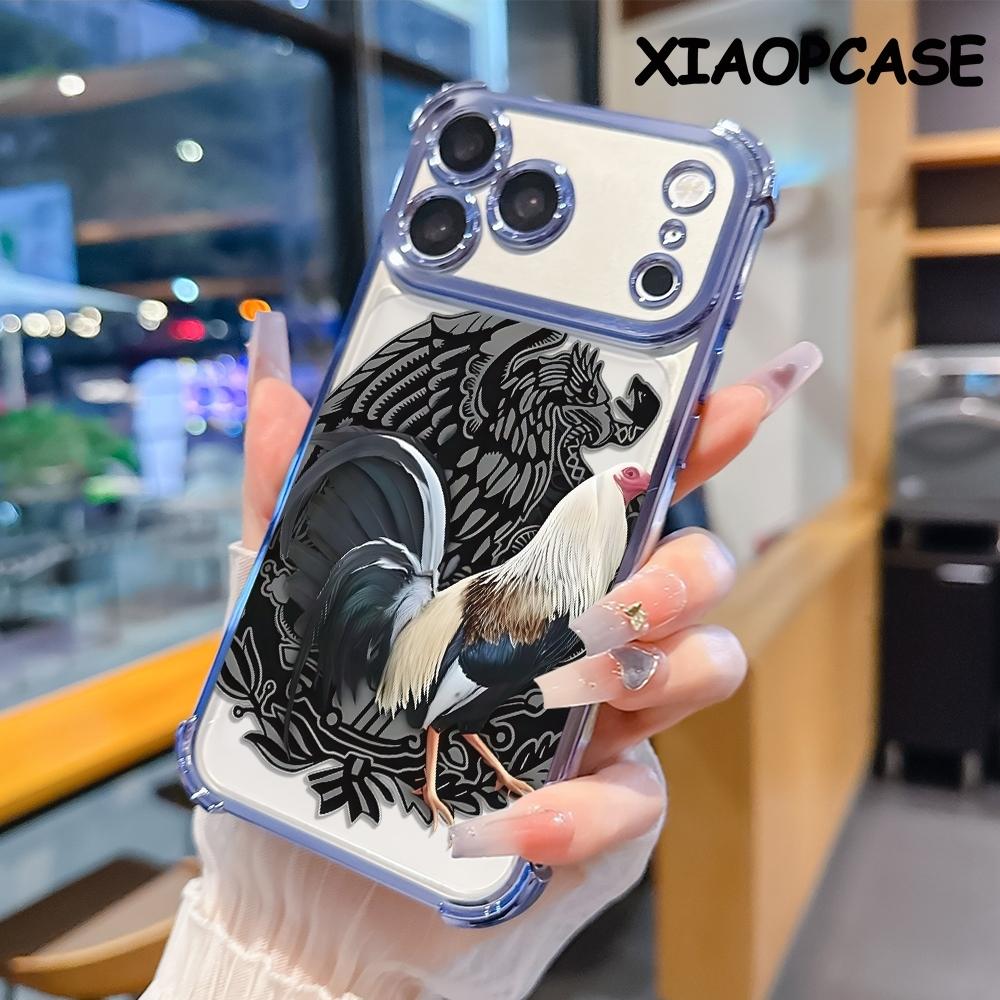 Rooster Eagle pattern four-corner drop-proof soft TPU phone case iPhone 17 Pro Max Air 16 15 14 13 12 11 Plus Fashionable camera protection shockproof and drop-resistant durable phone case