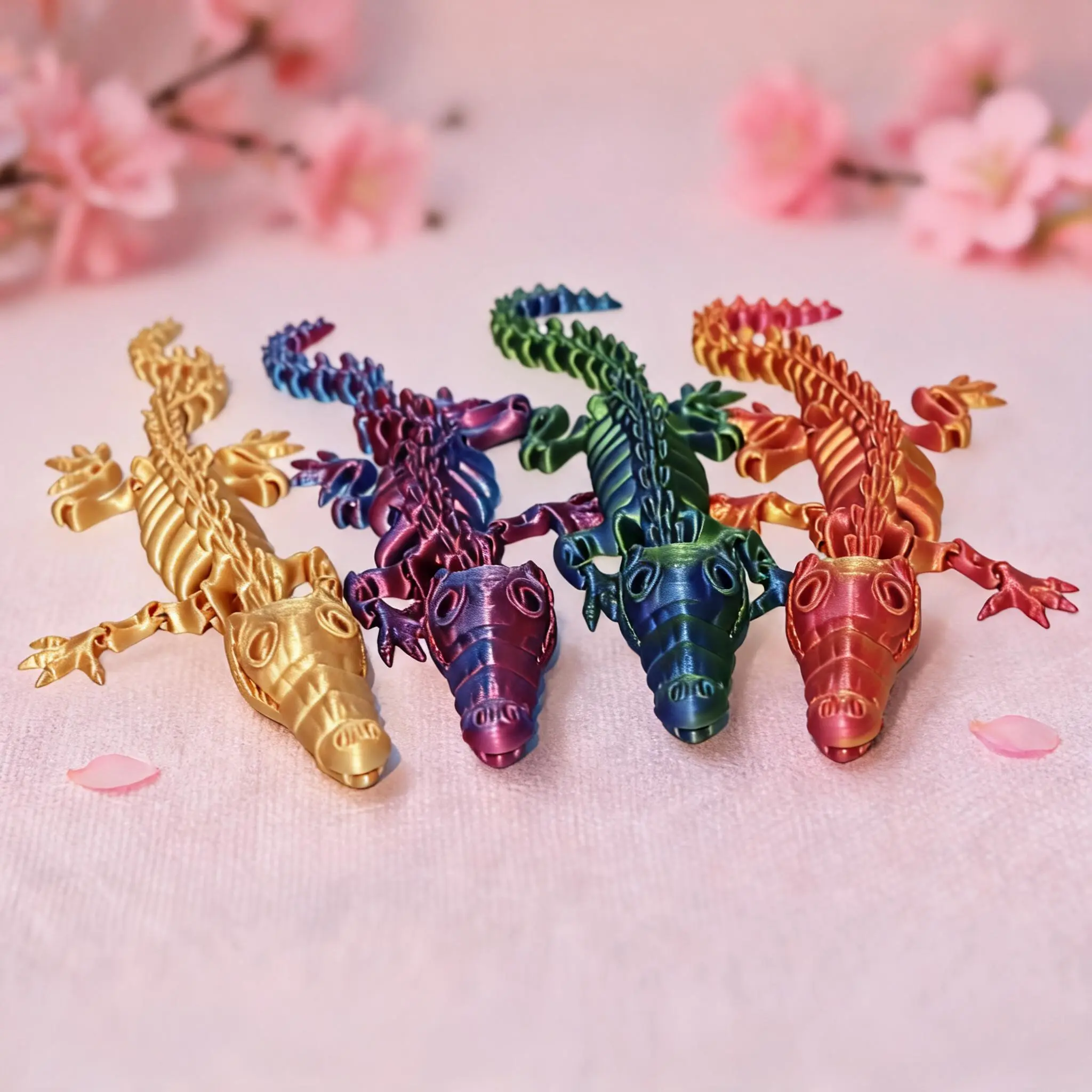 3D Printed Alligator Model, 1 Set Creative Desktop Decoration, Flexible Joint Animal Model, Home and Office Decoration, Unique Gift for Easter, Thanksgiving, Christmas, Articulating Figurines, Decorative Figurines, Ornaments, Articulated Animal Figurines