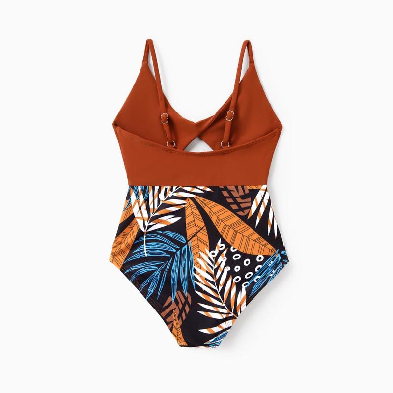 PatPat Family Matching Tropical Swim Trunks or Hanging Strap Hollowing One piece Swimsuit